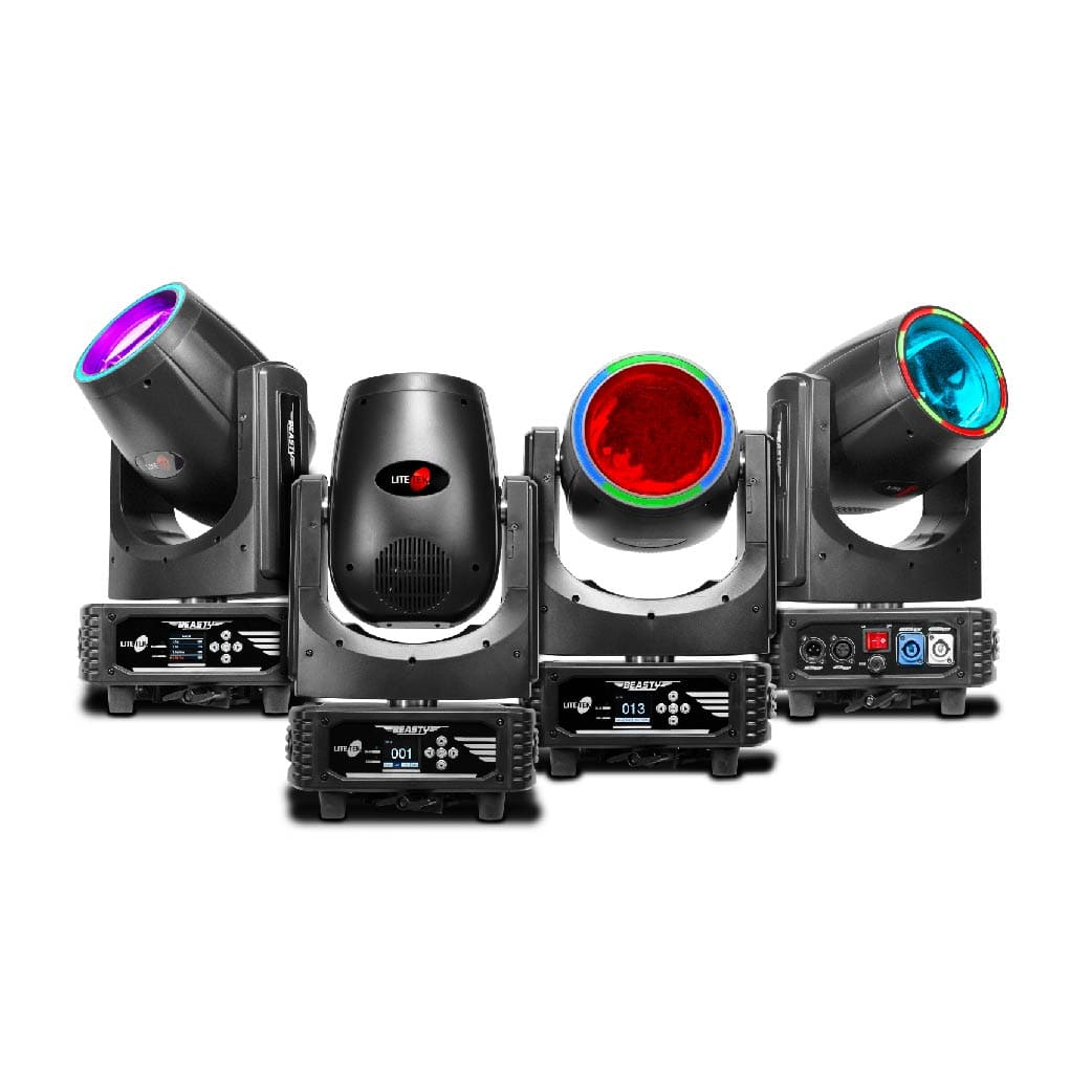 BEASTY-CASE CABEZA MOVIL BEAM MARCA LITE TEK 7R CON ARO DE LEDS ESTUCHE CON 4PZAS